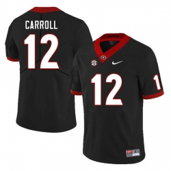 Men #12 Lovasea Carroll Georgia Bulldogs College Football Jerseys Sale-Black