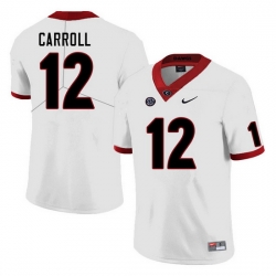 Men #12 Lovasea Carroll Georgia Bulldogs College Football Jerseys Sale-White