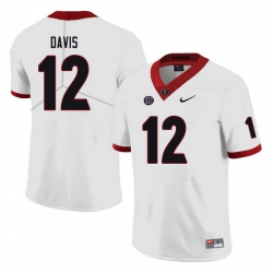 Men #12 Rian Davis Georgia Bulldogs College Football Jerseys Sale-white