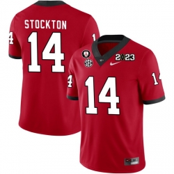 Men #14 Gunner Stockton Georgia Bulldogs 2022-23 CTP National Championship Football Jerseys