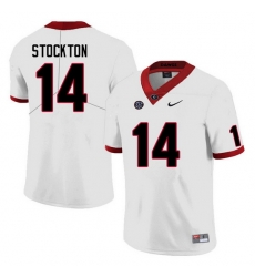 Men #14 Gunner Stockton Georgia Bulldogs College Football Jerseys Sale-White Anniversary