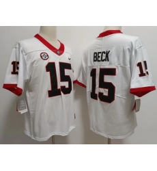 Men #15 Carson Beck Georgia Bulldogs College Football Jerseys Stitched-White