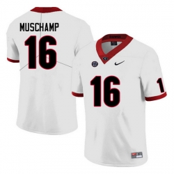 Men #16 Jackson Muschamp Georgia Bulldogs College Football Jerseys Sale-White Anniversary