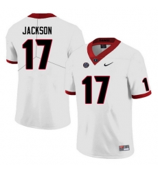 Men #17 Dan Jackson Georgia Bulldogs College Football Jerseys Sale-White Anniversary