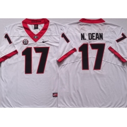 Men #17 Nakobe Dean Georgia Bulldogs College Football Jerseys Sale-white