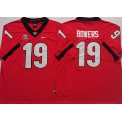 Men #19 Brock Bowers Georgia Bulldogs College Football Jerseys Sale-Red