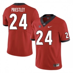 Men #24 Nathan Priestley Georgia Bulldogs College Football Jerseys Sale-Red