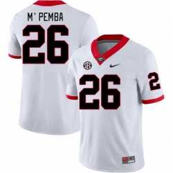 Men #26 Samuel M'Pemba Georgia Bulldogs College Football Jerseys Stitched-White