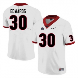 Men #30 Daijun Edwards Georgia Bulldogs College Football Jerseys Sale-White Anniversary