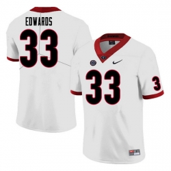 Men #33 Daijun Edwards Georgia Bulldogs College Football Jerseys Sale-White