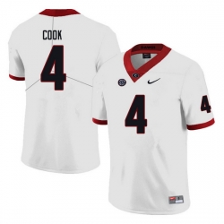 Men #4 James Cook Georgia Bulldogs College Football Jerseys white