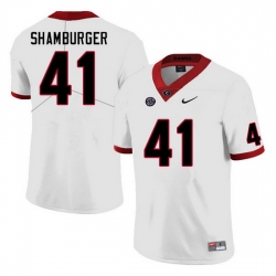 Men #41 Denton Shamburger Georgia Bulldogs College Football Jerseys Sale-White