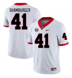 Men #41 Denton Shamburger Georgia Bulldogs College Football Jerseys Stitched-White