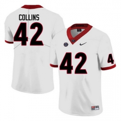 Men #42 Graham Collins Georgia Bulldogs College Football Jerseys Sale-White Anniversary