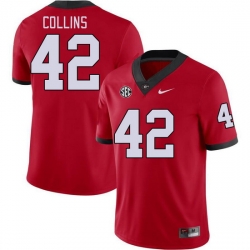 Men #42 Graham Collins Georgia Bulldogs College Football Jerseys Stitched-Red