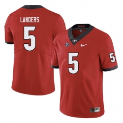 Men #5 Matt Landers Georgia Bulldogs College Football Jerseys Sale-red