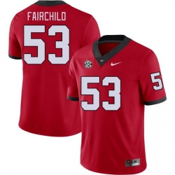 Men #53 Dylan Fairchild Georgia Bulldogs College Football Jerseys Stitched-Red