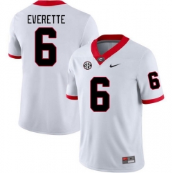 Men #6 Daylen Everette Georgia Bulldogs College Football Jerseys Stitched-White