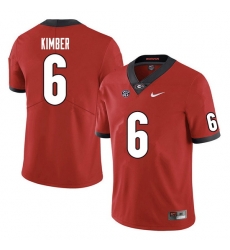 Men #6 Jalen Kimber Georgia Bulldogs College Football Jerseys Sale-Red