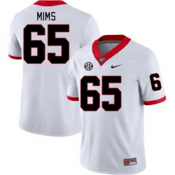 Men #65 Amarius Mims Georgia Bulldogs College Football Jerseys Stitched-White