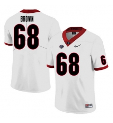 Men #68 Chris Brown Georgia Bulldogs College Football Jerseys Sale-White