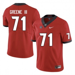 Men #71 Earnest Greene III Georgia Bulldogs College Football Jerseys Sale-Red Anniversary