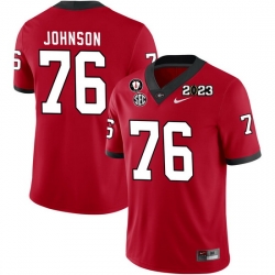 Men #76 Miles Johnson Georgia Bulldogs 2022-23 CTP National Championship Football Jerseys