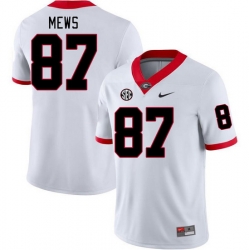 Men #87 Mekhi Mews Georgia Bulldogs College Football Jerseys Stitched-White