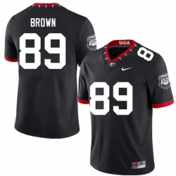 Men #89 Malcolm Brown Georgia Bulldogs College Football Jerseys Sale-100th Anniversary