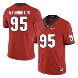 Men #95 Shone Washington Georgia Bulldogs College Football Jerseys Sale-Red Anniversary