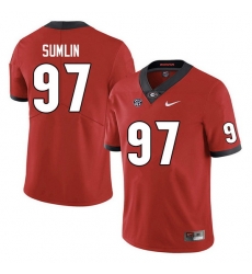 Men #97 Matthew Sumlin Georgia Bulldogs College Football Jerseys Sale-Red Anniversary