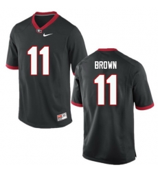 Men Georgia Bulldogs #11 Keyon Brown College Football Jerseys-Black