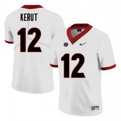 Men Georgia Bulldogs #12 Christian Kerut College Football Jerseys Sale-White