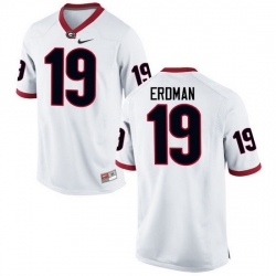 Men Georgia Bulldogs #19 Willie Erdman College Football Jerseys-White