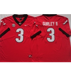 Men Georgia Bulldogs #3 Todd Gurley II College Football Jerseys-Red