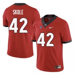 Men Georgia Bulldogs #42 Jake Skole College Football Jerseys Sale-Red