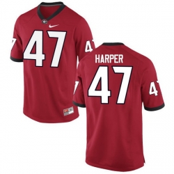 Men Georgia Bulldogs #47 Daniel Harper College Football Jerseys-Red