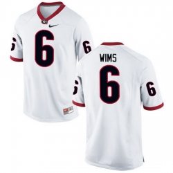 Men Georgia Bulldogs #6 Javon Wims College Football Jerseys-White