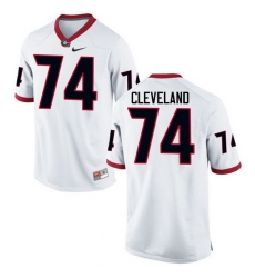 Men Georgia Bulldogs #74 Ben Cleveland College Football Jerseys-White