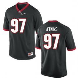 Men Georgia Bulldogs #97 John Atkins College Football Jerseys-Black