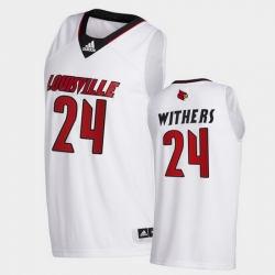 Men Louisville Cardinals Jae'Lyn Withers College Basketball White Swingman 2020 21 Jersey