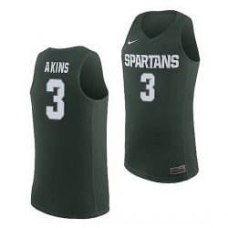 Michigan State Spartans Jaden Akins Michigan State Spartans Replica Basketball Jersey