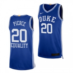 Duke Blue Devils Cason Pierce Blue Equality Social Justice Men Jersey