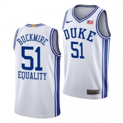 Duke Blue Devils Wendell Moore White Equality Men Jersey