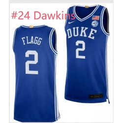 Men Duke Blue Devils Johnny Dawkins #24 Blue Stitched NCAA Jersey