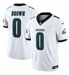 Men Eagles #0 Brown White F U S E Stitched Jersey