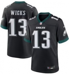 Men Eagles #13 WICKS Black F U S E Stitched Jersey