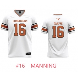 TEXAS MANNING #16 White Stitched NCAA Jersey