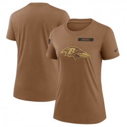 Women Baltimore Ravens 2023 Brown Salute To Service Legend Performance T Shirt