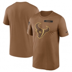 Men Houston Texans 2023 Brown Salute To Service Legend Performance T Shirt